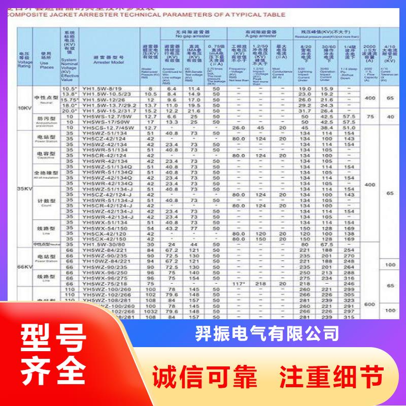 避雷器HY10WZ-216/562【羿振电气】