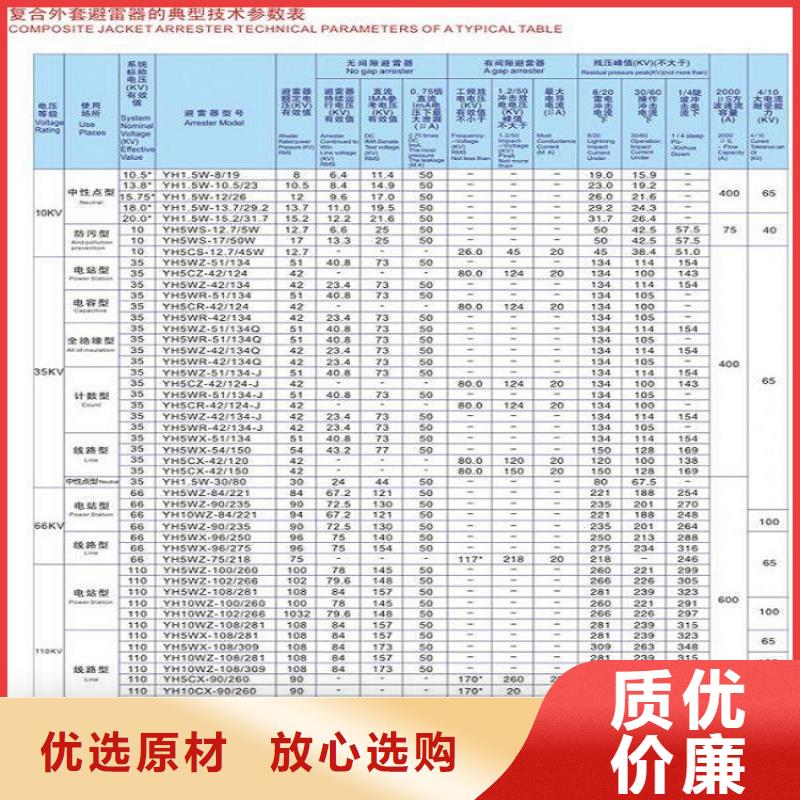 金属氧化物避雷器YH10WX-228/600TD