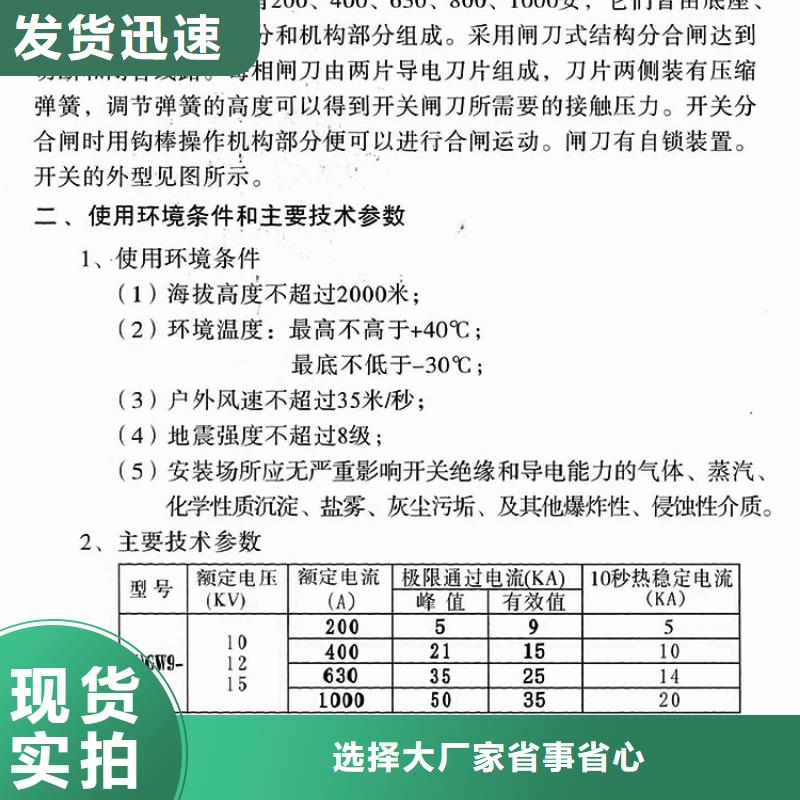 【隔离刀闸】FGW9-12/1250A