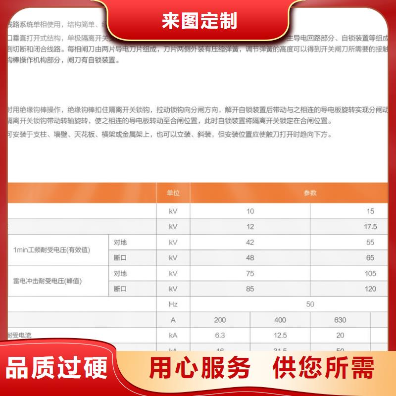 单极隔离开关GW9-10KV/200A欢迎来电