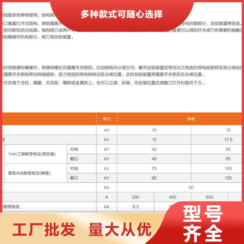 【羿振电气】户外高压交流隔离开关：GW9-12/630A现货供应