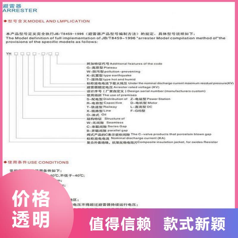 避雷器Y10W-200/520浙江羿振电气有限公司