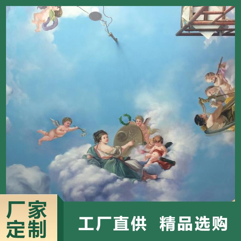 墙绘彩绘手绘墙画壁画文化墙餐饮浮雕架空层彩绘